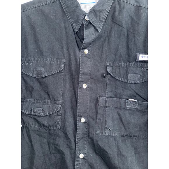 Columbia PFG Black Short Sleeve Fishing Shirt Vented Men’s XXL - Picture 3 of 9